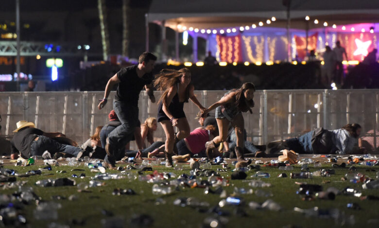 Vegas shooting crime paddock leaked aftermath route ducking mandalay fleeing goers aldean